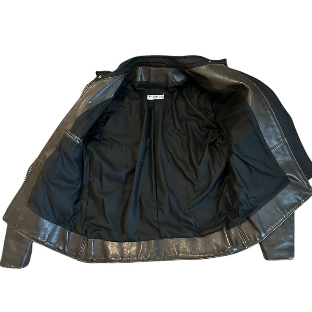 Vanson Leather Motorcycle Jacket Size Large Color Brown - Picture 15 of 16